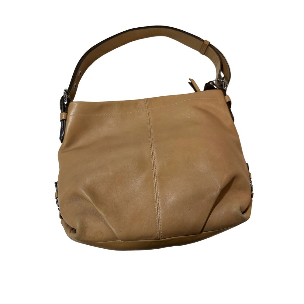 Coach F15064 Camel Leather Duffle Convertible Hobo Shoulder Bag